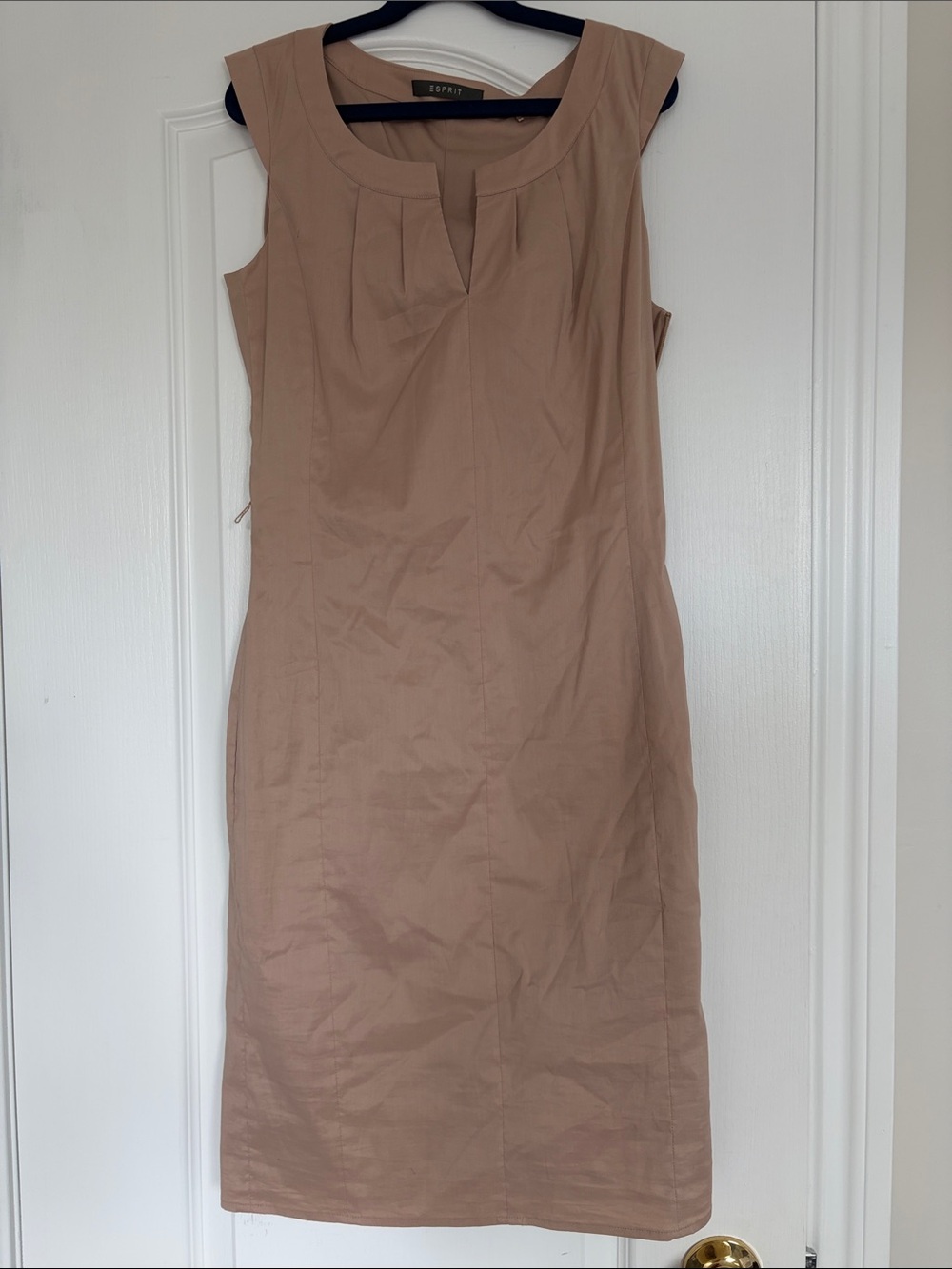 Esprit Sleeveless Sheath Dress in Beige-Taupe